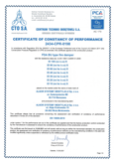 Сертификат постоянства характеристик - противопожарные клапаны FDA-BU