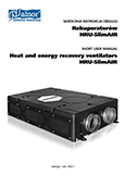 User's Manual - Suspended heat and energy recovery ventilators HRU-SlimAIR