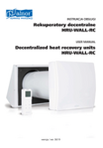 User's Manual - Decentralized Heat recovery unit HRU-WALL-RC